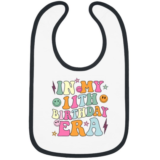Discover Groovy In My 11th Birthday Era Eleven 11 years Old Birthday Bibs