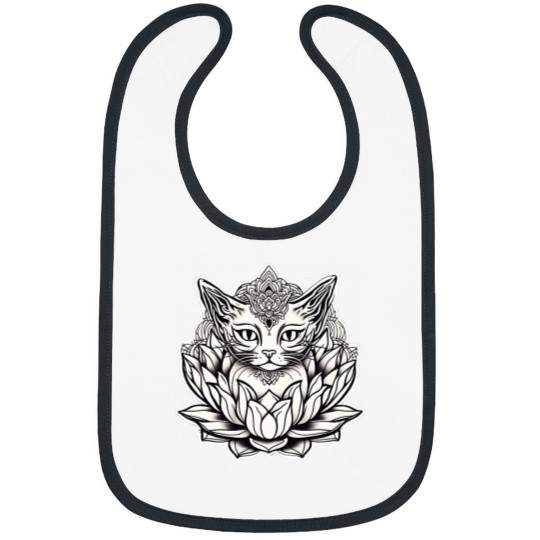 Discover Cat Lover Lotus Adorable Feline and Lotus Bibs