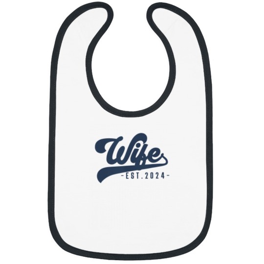 Discover Wife Est 2024 Just Married Honeymoon Wife Wedding Bibs