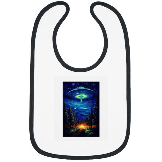 Discover UFO Aliens Flying Saucer Van Gogh Style Starry Ni Bibs