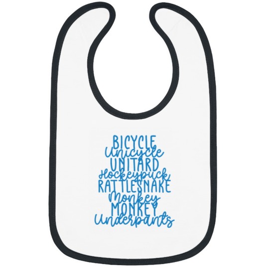 Discover Monkey Monkey Underpants Blue Fan Quote Bibs