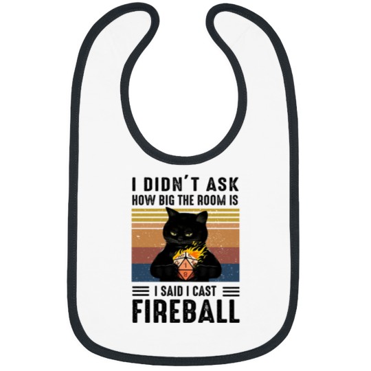 Discover I Said I Cast Fireballs Funny Black Cat D20 RPG Gamer Classic Bibs