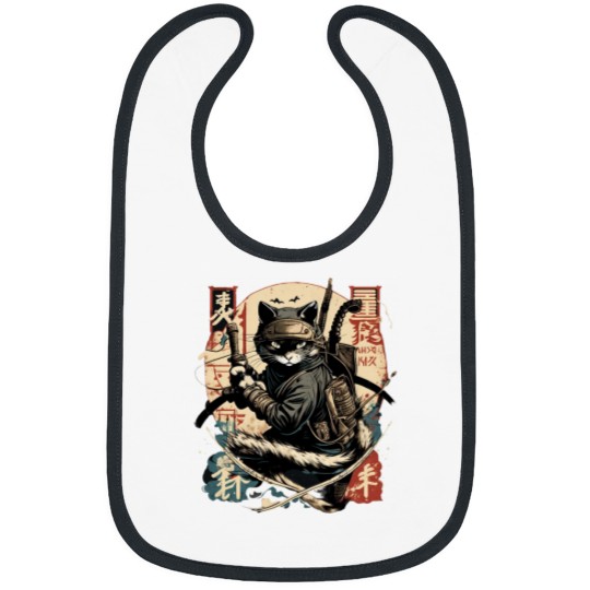 Discover Cat Samurai Classic Bibs