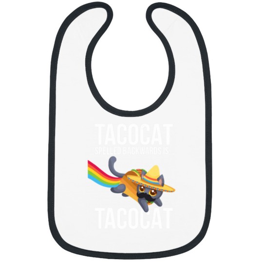 Discover Taco Cat Spelled Backwards Palindrome Funny Cat Bibs