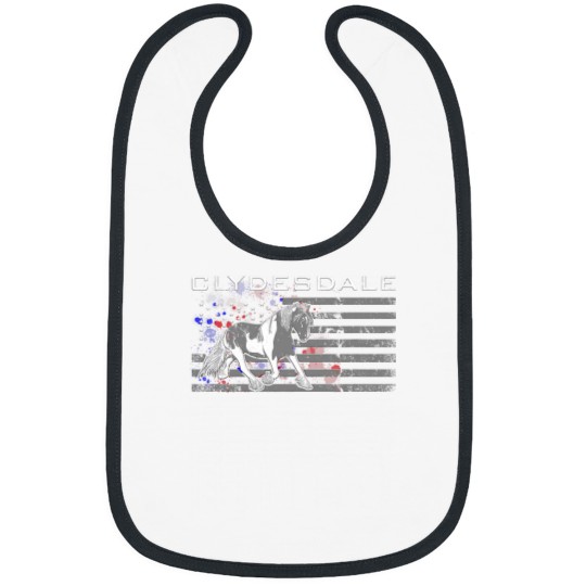 Discover Clydesdale Horse US American Flag Bibs