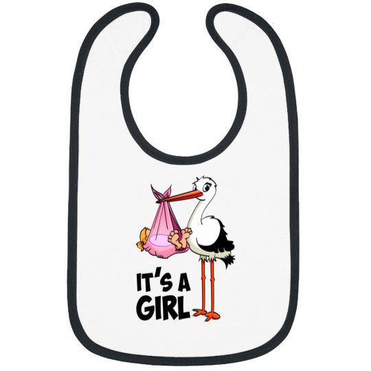 Discover Its A Girl The Pink Stork And The Ba Bibs