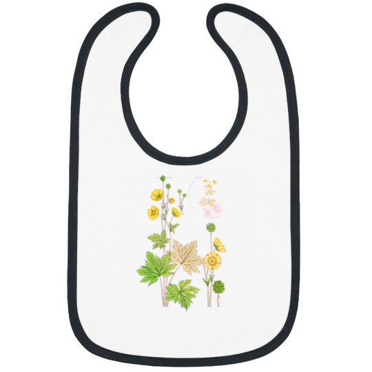Discover Vintages Yellow Flowers and Leaves Classic Bibs
