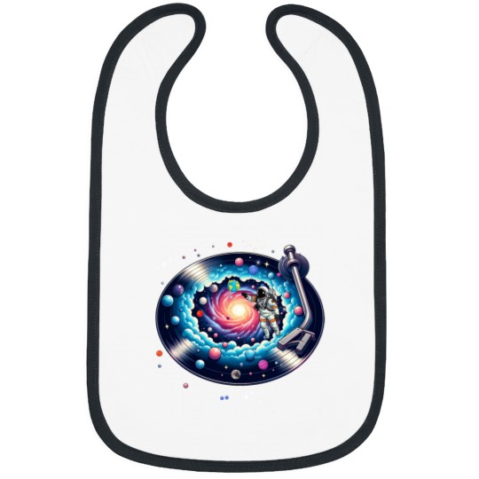 Discover Cosmic Sound, galaxy in a vinyl record Classic Bibs