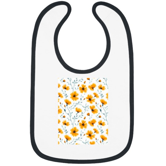 Discover Yellow floral seamless pattern Classic Bibs