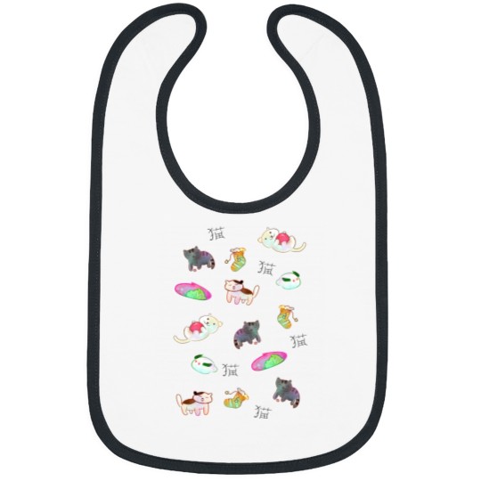 Discover Kawaii Neko Atsume Pattern Relaxed Fit Bibs