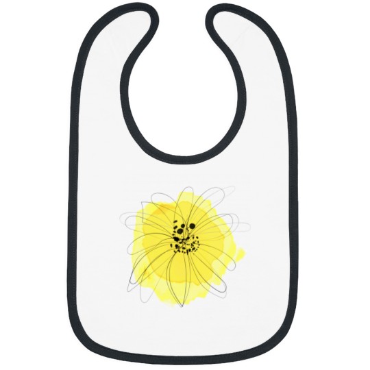 Discover Sunny Yellow Flower Abstract Art Pattern Classic Bibs