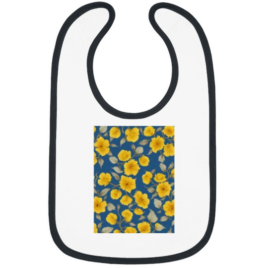 Discover yellow flowers blue background Graphic Bibs