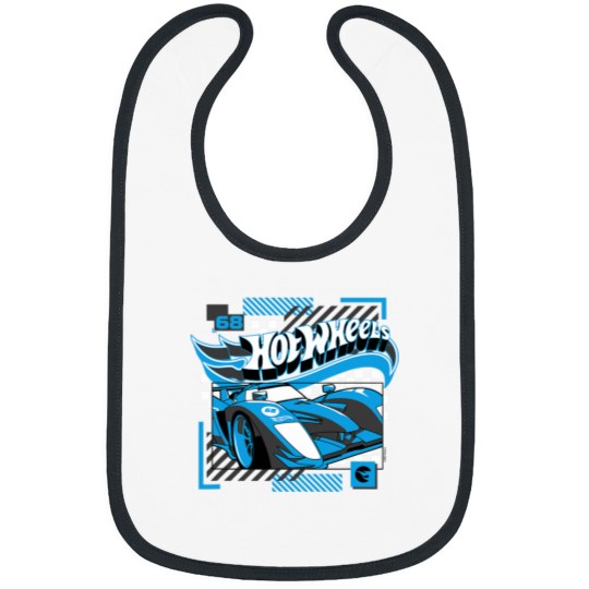 Discover Hot Wheelsss Blue Geometric Race Car Bibs