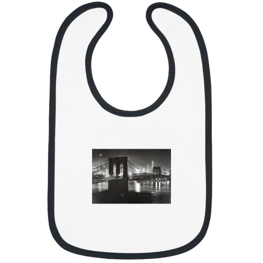 Discover 1940 Bridge and New York City Night Scene Bibs