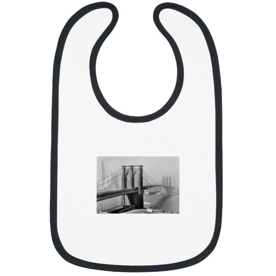 Discover 1940_s Bridge Black and White Daytime Photograph Bibs
