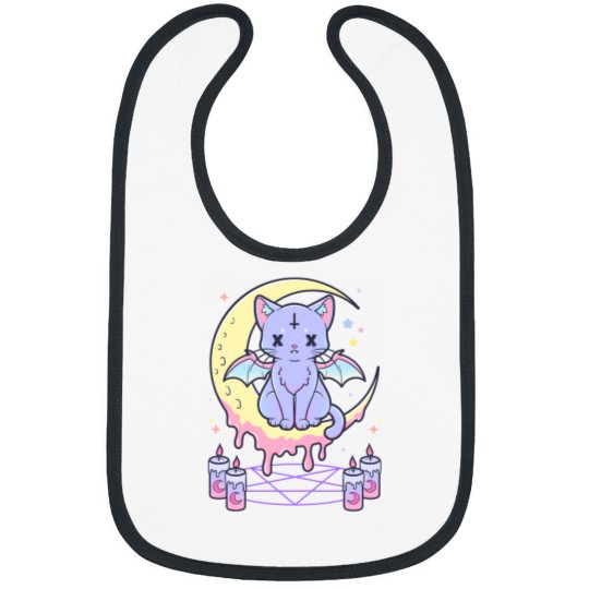 Discover Kawaii Pastel Goth Cute Creepy Occult Cat Bibs