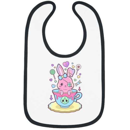 Discover Kawaii Pastel Goth Cute Creepy Occult Rabbit Bibs