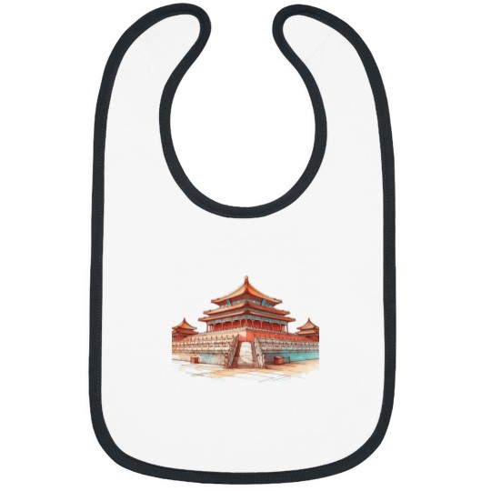 Discover 3D Sketch of Forbidden City - Chinese Imperial Palace Art Bibs