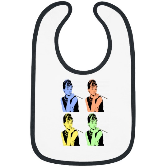 Discover 4 Colored Pictures Audrey Hepburn Actress Bibs