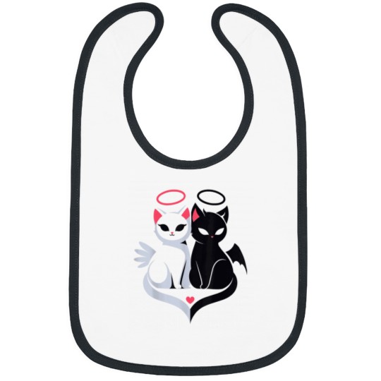 Discover Angel And Demon Cats Love Valentine 39 S Day Whi Bibs