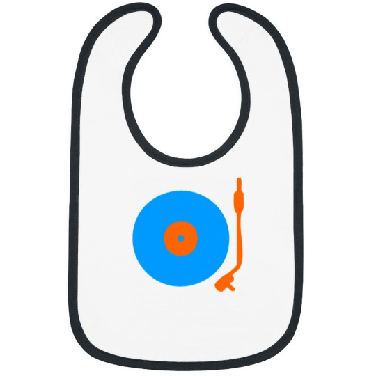 Discover Blue Orange Vinyl Record Turntable 2 Bibs