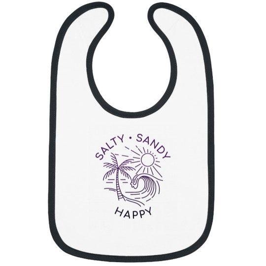 Discover Beach Quote Love Salty Sandy Happy Vacation Sea Bibs