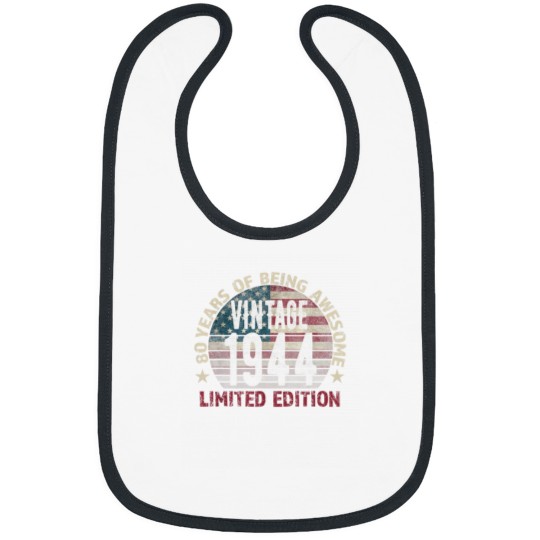 Discover 80th Birthday Gift men  born 1944 turning 80 Yea Bibs
