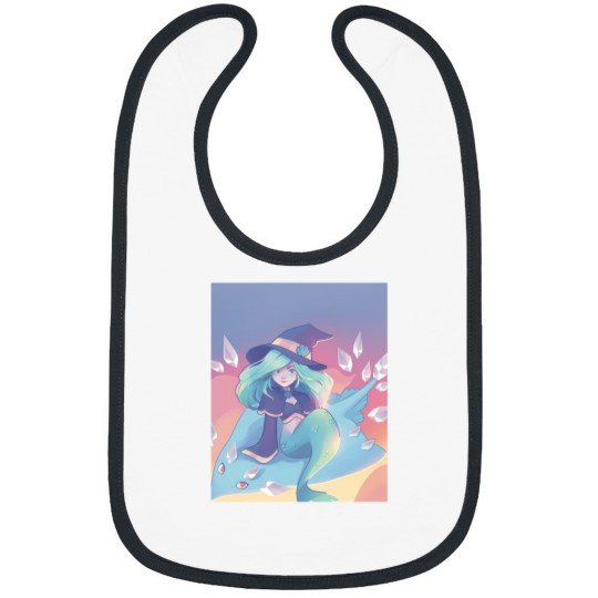 Discover Mermaid Ice Witch Flying At Sunset On Her Skate Familiar 1 Bibs