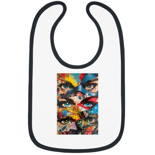 Discover Superhero Vision  Modern Pop Art Collage Print Bibs