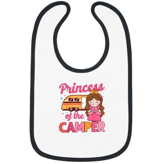 Discover Cute Camping Princess Camper Motorhome Family Ca Bibs