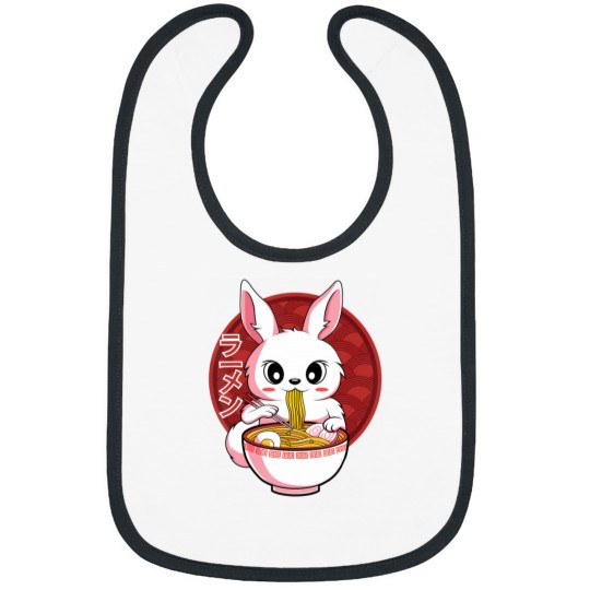 Discover Kawaii Bunny Anime Ramen Japanese Noodles Rabbit Lover Bibs