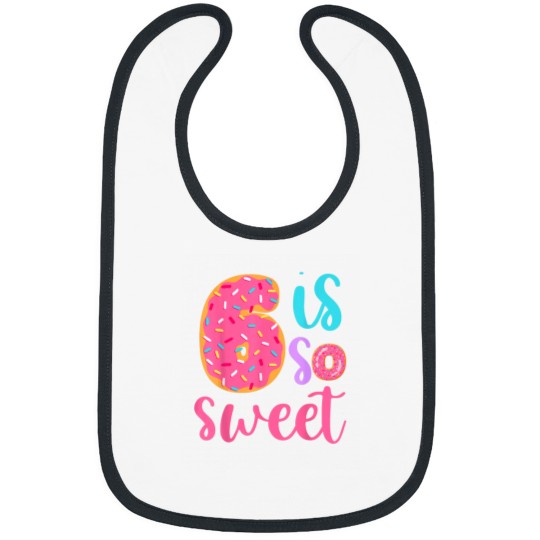 Discover 6 is so Sweet Girls 6th Birthday Donut Bibs