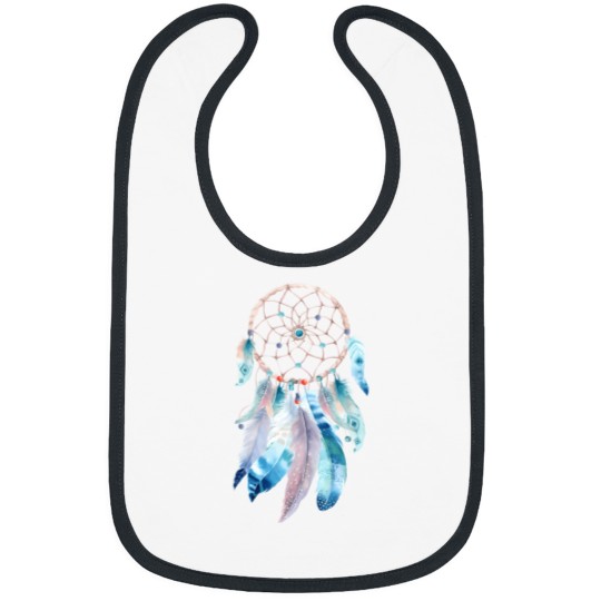 Discover Blue Feathers Dreamcatcher On Purple Bibs