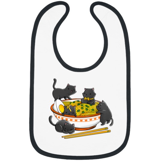 Discover Kawaii Anime Cat Japanese Ramen Noodles Bibs