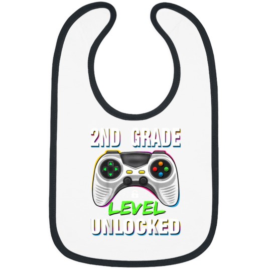 Discover 2Nd Grade Level Unlocked Video Game Back To School Bibs