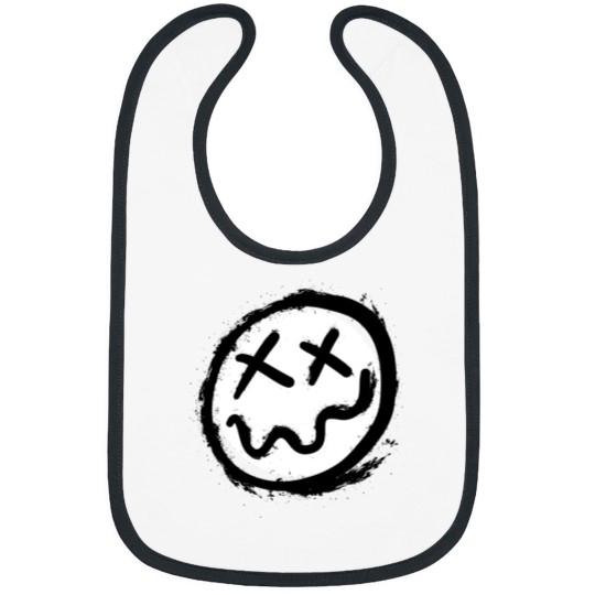 Discover Punk Smiley Face Sticker1 Bibs