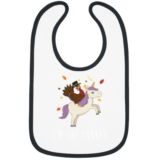 Discover I'M The Turkey Matching Thanksgiving Turkey Riding Unicorn Bibs