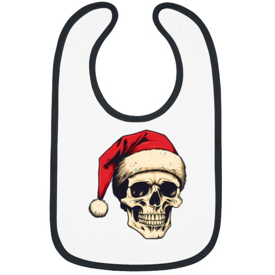 Discover A Skull With Santa Clauss Hat Bibs