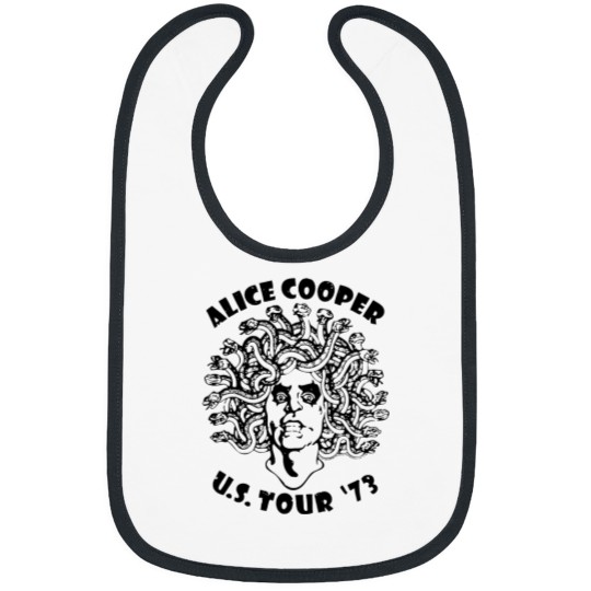 Discover Alice Cooper Men's Bibs, Medusa USA Tour 1973 Cover White Graphic Bibs