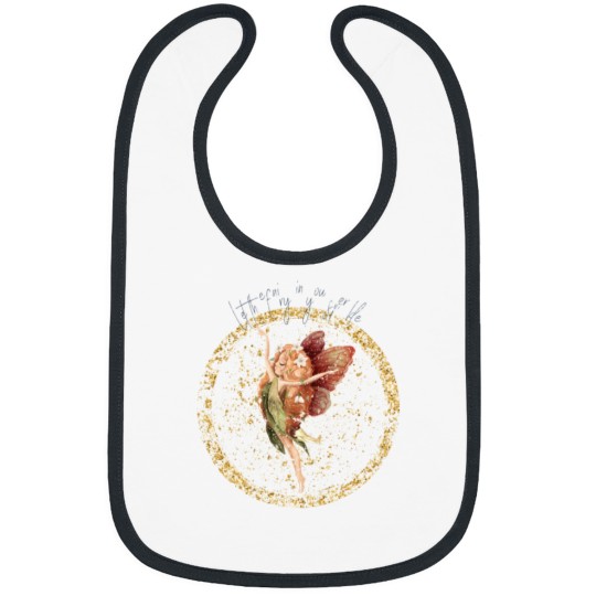 Discover Fairy with blond hair in gold circle Fitted Bibs