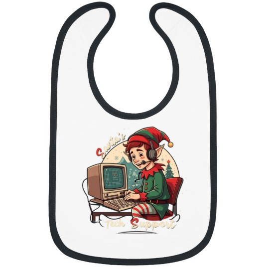Discover Christmas Santa Claus Tech Support Elf Bibs