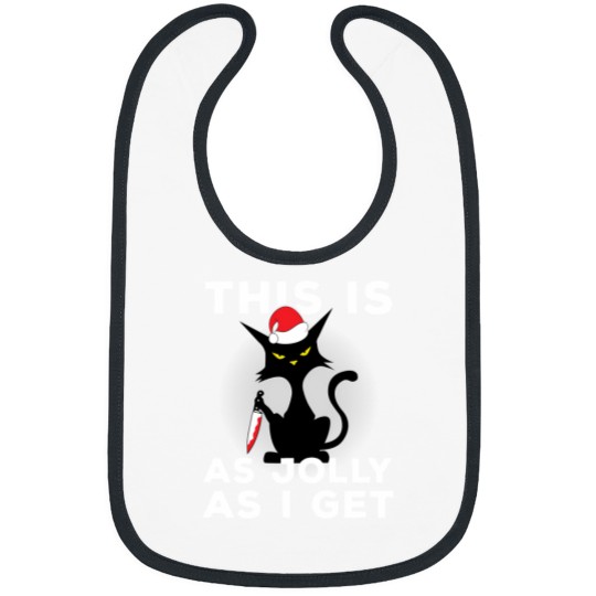Discover This Is As Jolly As I Get Funny Black Cat Lover Christmas Bibs