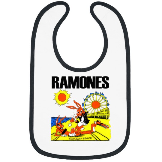 Discover Vintage 1988 Ramones Rockaway Beach Shirt, Ramones Rock Band Bibs