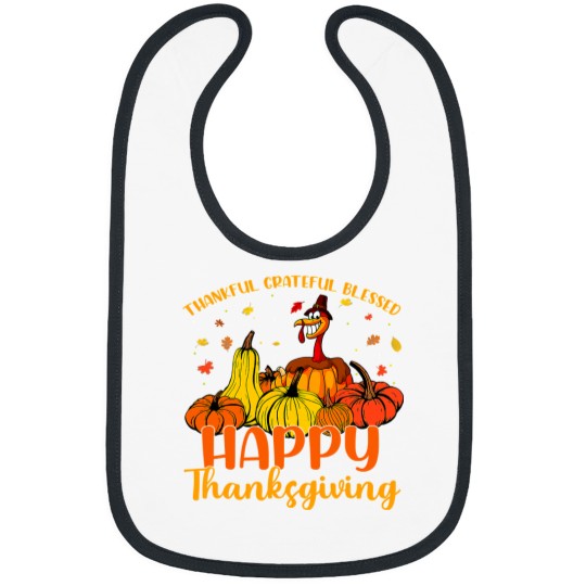 Discover Halloween Thankful Grateful Blessed Happy Thanksgiving Pilgrim Turkey 49 Bibs
