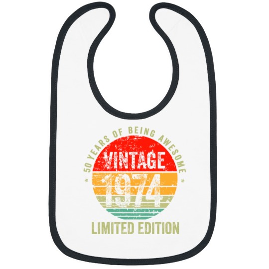 Discover Vintage 1974, 1974 vintage birthday, 50 birthday Bibs