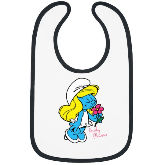 Discover Us The Smuurfs Smurfette Lovely Flowers Unisex Vintage Bibs