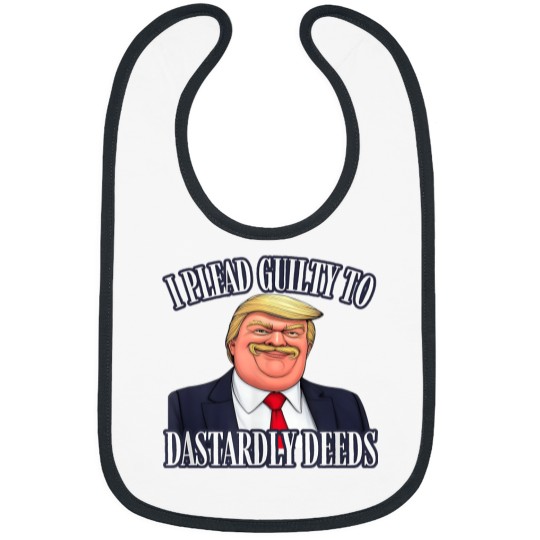 Discover Dastardly Deeds Funny Trump Cartoon Style Graphic Bibs