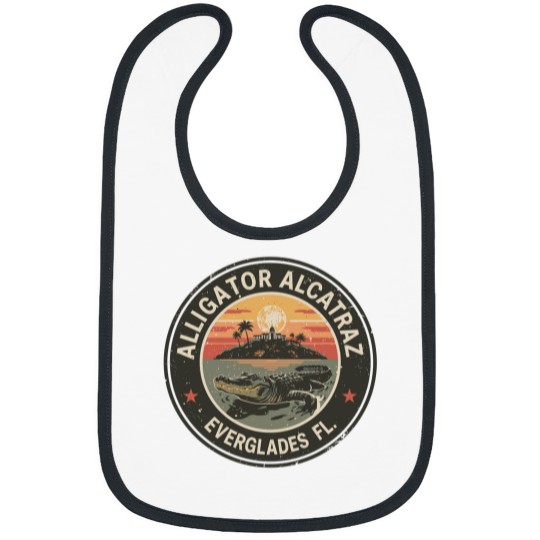 Discover Alligator Alcatraz Bibs, Everglades Florida Parody Bibs, Funny Vintage