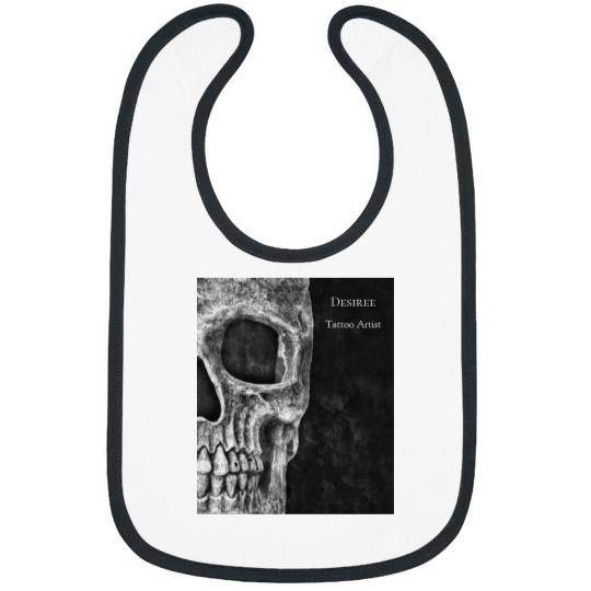 Discover Gothic Skull Head Black And White Tattoo Shop Bibs
