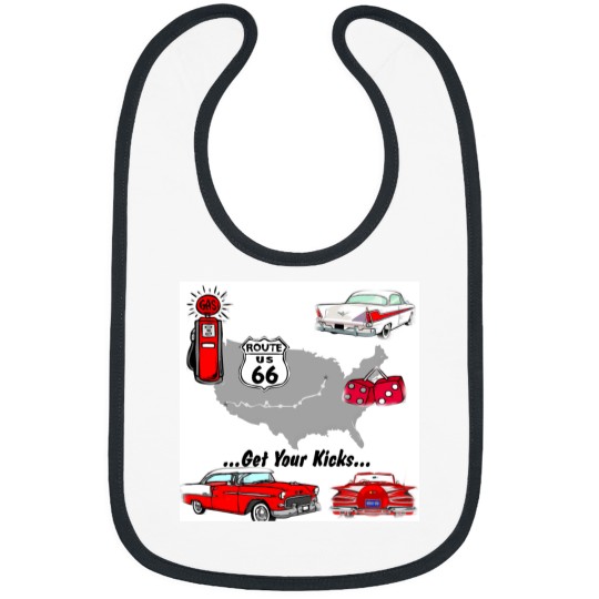 Discover Vintage Get your kicks s and gifts Bibs